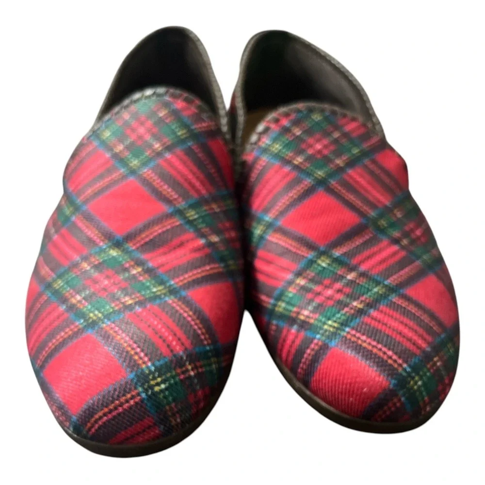 Jack Rogers Plaid Loafers Sz 10 Mens Red Tartan Preppy Slip On Shoes Christmas
